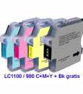 Komplet Fenix LC-1100 & LC-980 BK+C+M+Y za tiskalnike Brother MFC-250C, MFC-290C, MFC-490CW, MFC-5490CN, MFC-5890CN, MFC-6490CW, DCP-145C, DCP-165C, DCP-185C, DCP-195C, DCP-385C, DCP-585CW, DCP-6690CW kartuše, tonerji, polnila, kartuša, toner, polnilo, kartusa