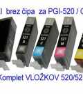 Komplet VLOŽKOV za kartuše FENIX C-PGI-520 / PGI-525 & CLI-521/ CLI-526 C, M, Y, Bk   kartuše, tonerji, polnila, kartuša, toner, polnilo, kartusa