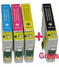 Komplet FENIX RE-T0711~714 ( C+M+Y+Bk ) kartuše za Epson Stylus D92, D120, DX4400, DX4450, DX7450, DX8400, DX8450, DX9400F, SX105, SX205, SX405, 13ml po barvi=120% več izpisa po barvi kartuše, tonerji, polnila, kartuša, toner, polnilo, kartusa