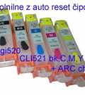 Komplet PGI-520C&CLI521 polnilne kartuše Bk, Pbk, C, M, Y, brez črnila z auto reset čipom ( ARC ) - Polnilne  kartuše, tonerji, polnila, kartuša, toner, polnilo, kartusa